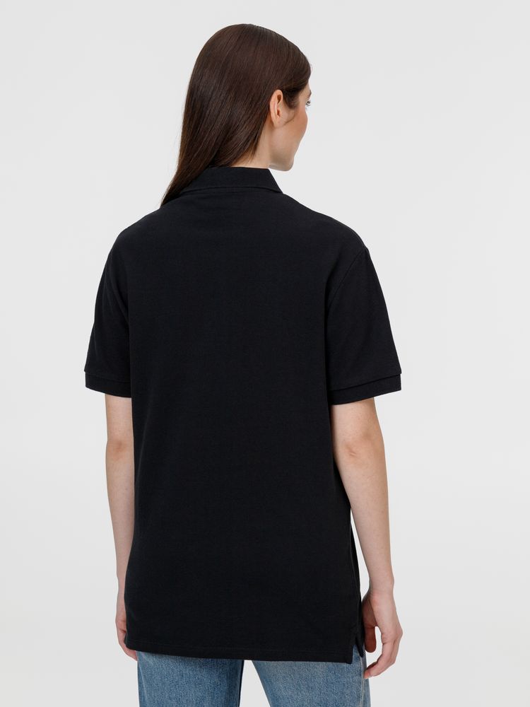 Рубашка поло унисекс Pacific, черная, размер 3XL
