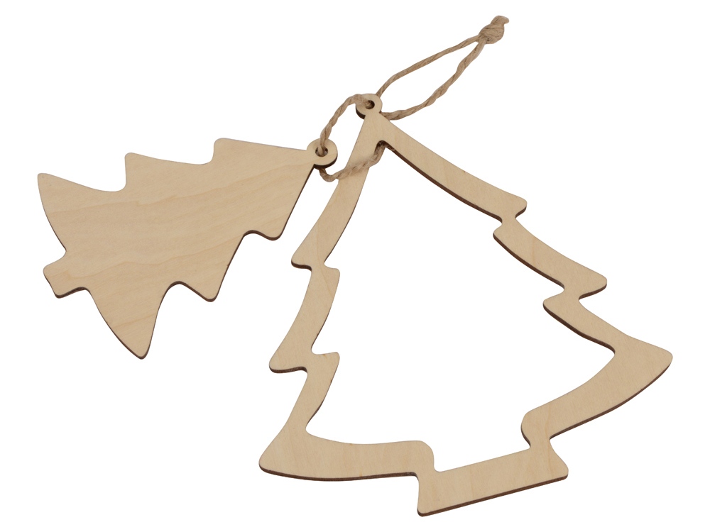 Подвеска Две ёлочки с логотипом  | Print Logo