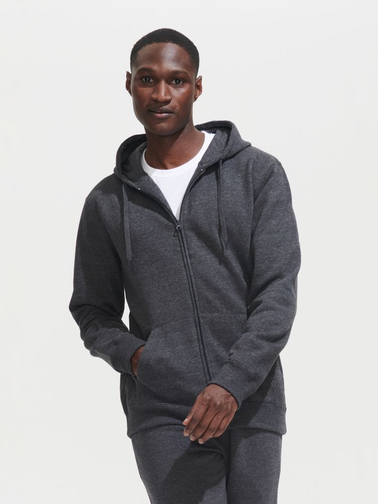 Толстовка мужская на молнии с капюшоном Seven Men 290, красная, размер 3XL