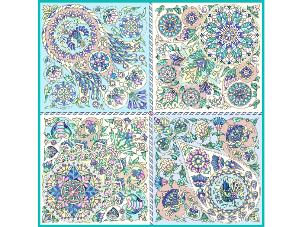 Платок Русская эмаль нежная с логотипом Русские в моде | Print Logo