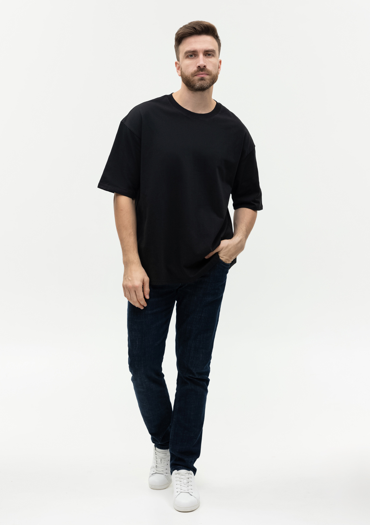 Футболка унисекс оверсайз STAN хлопок 240, 56, Чёрный,  (20)  (46/S)