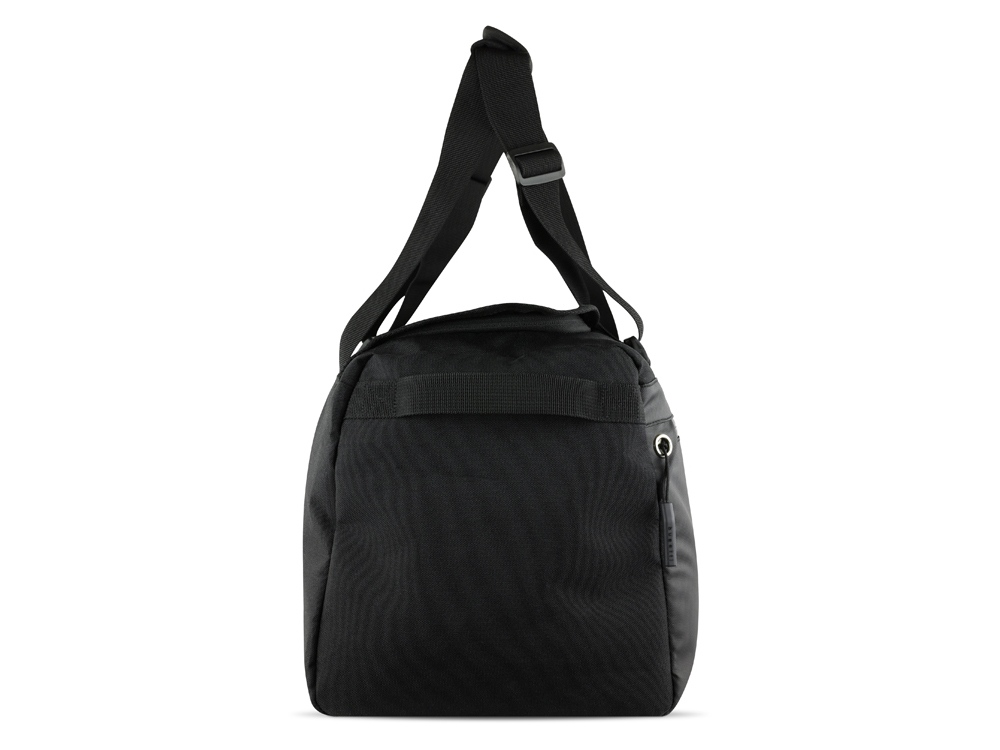 Сумка спортивная BUGATTI БЛАНК ОБЛЕГЧЕННАЯ | BLANC DELIGHT, чёрная, нейлон RPET600D/тарпаулин/полиэстер, 47х23х28 см, 22 л