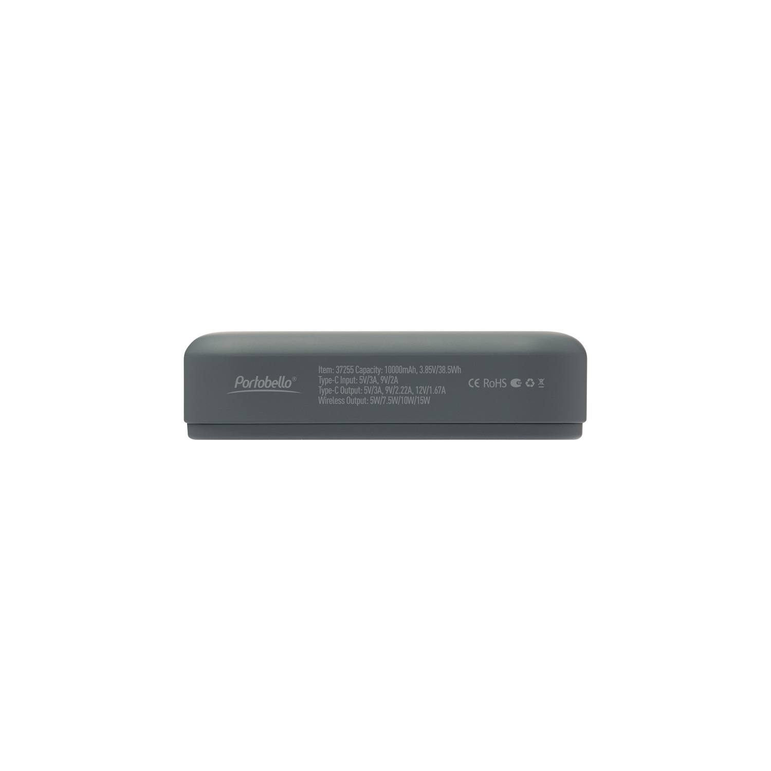 Внешний аккумулятор Юнион PD (Union PD) 10000mAh с функцией беспроводной зарядки 15W, серый
