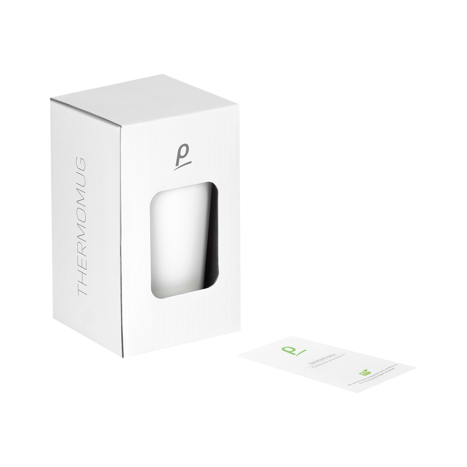 Термокружка вакуумная с керамическим покрытием Арктик (Arctic), белый/синий