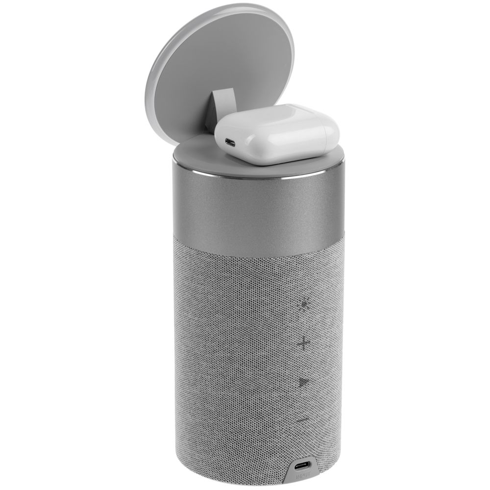 Колонка c беспроводной зарядкой и подсветкой Charge House фото на сайте Print Logo.