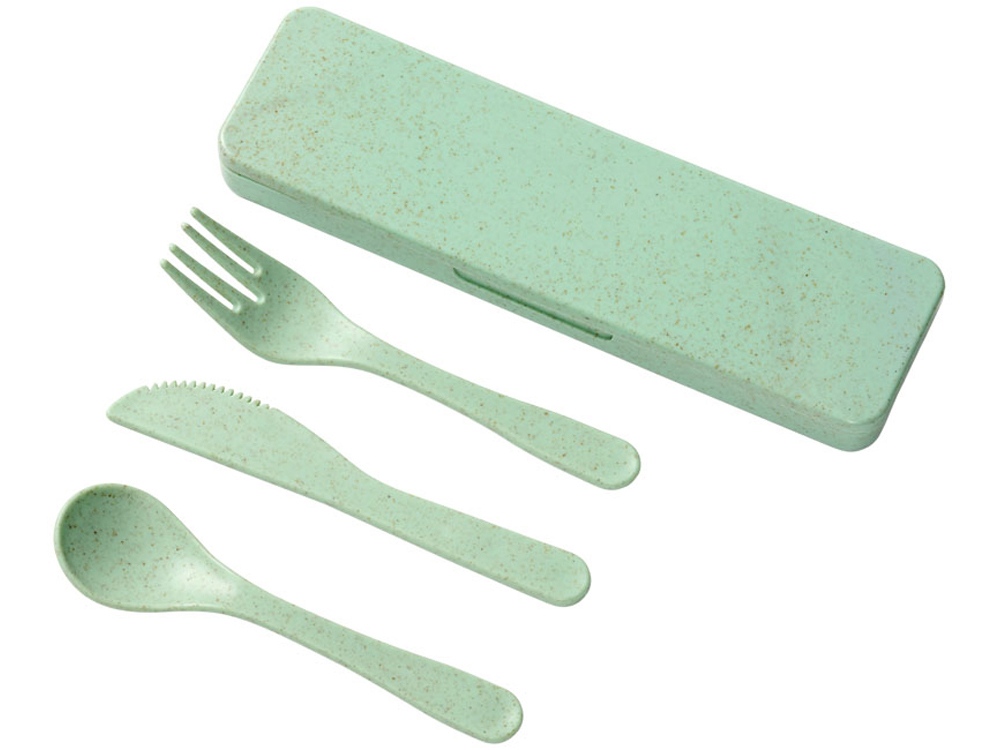 Набор столовых приборов Bamberg из бамбукового волокна,  мятный