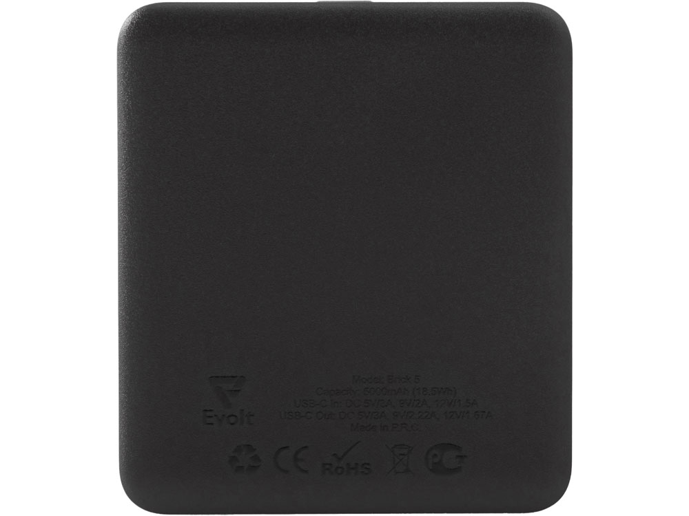 Внешний аккумулятор Brick 5 с быстрой зарядкой PD, 5000 мАч, черный