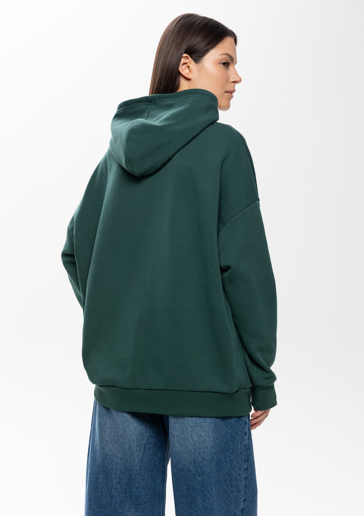 Худи унисекс STAN оверсайз футер без начёса 350, 66, Тёмно-зелёный,  (130)  (44/XS)