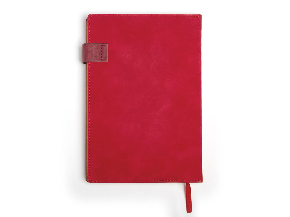 Бизнес блокнот А5 Freya с клапаном и карманом для визиток, твердая обложка, 128 листов, красный и (Р)
