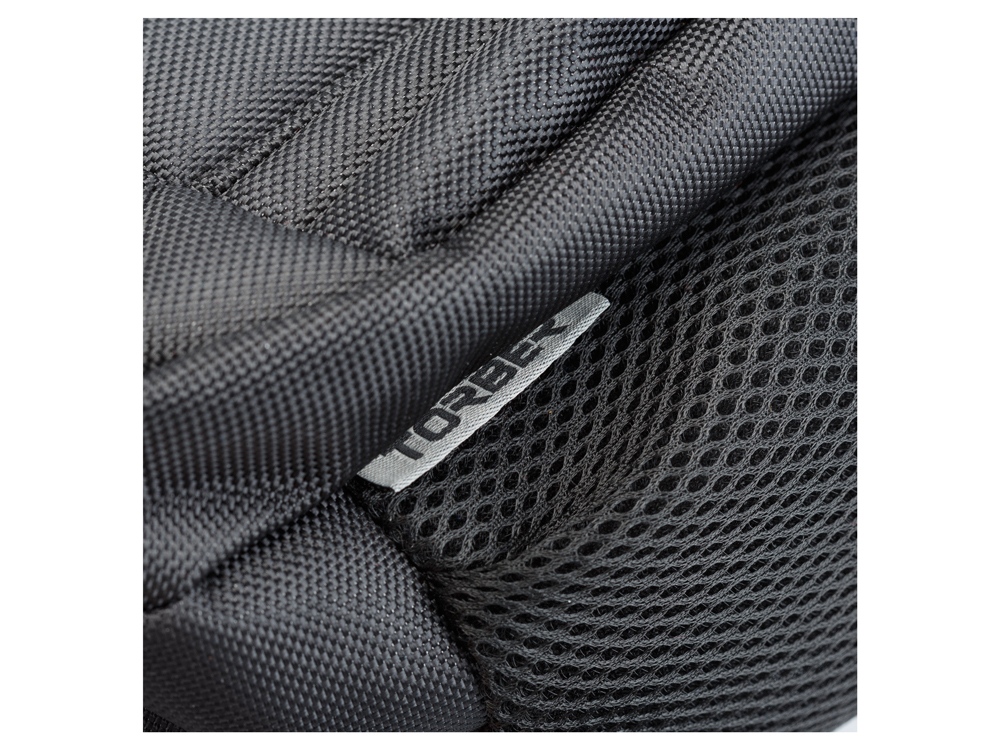 Рюкзак TORBER МЕГАПОЛИС с отделением для ноутбука 15, чёрный, полиэстер, 46 х 32 x 13 см