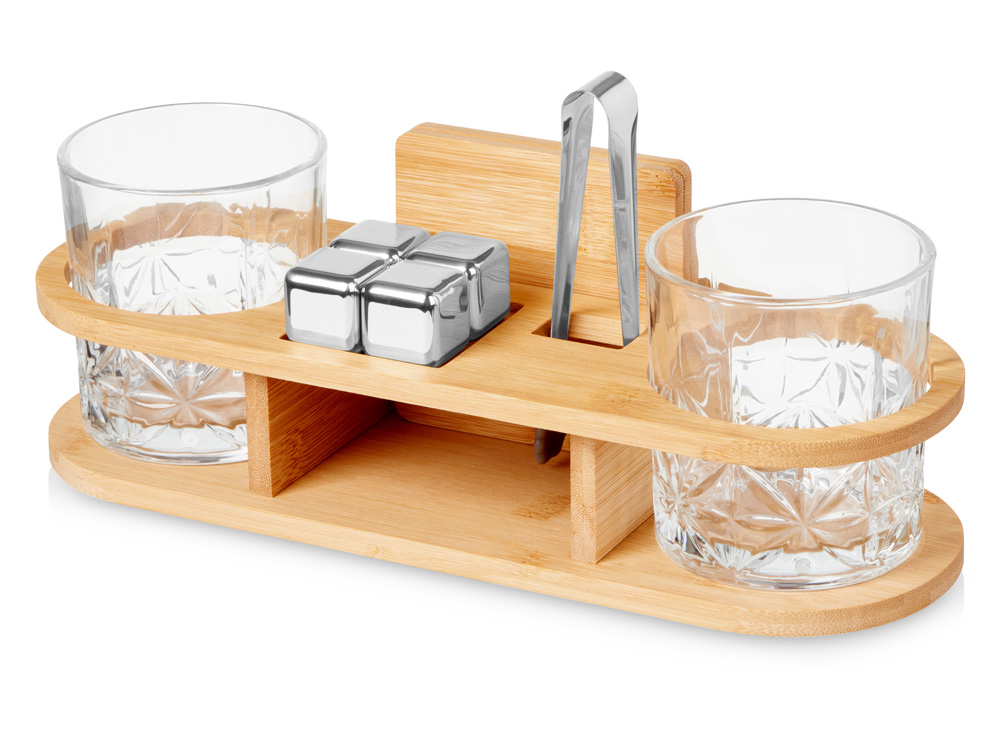 Набор для виски на бамбуковой подставке Boulevardier с логотипом Master of Wine | Print Logo