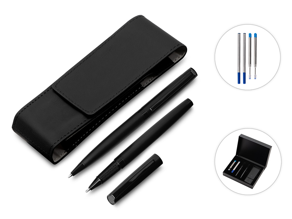 Подарочный набор ручек со сменными стержнями Dumas с логотипом Lettertone | Print Logo