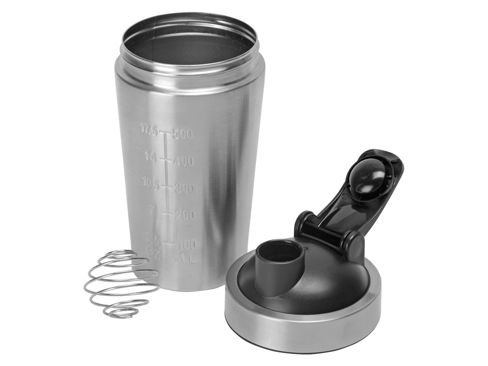 Спортивный шейкер из нержавеющей стали Top Up, 500 мл, серебристый