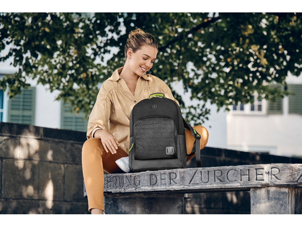 Рюкзак WENGER NEXT Crango 16, чёрный/антрацит, переработанный ПЭТ/Полиэстер, 33х22х46 см, 27л