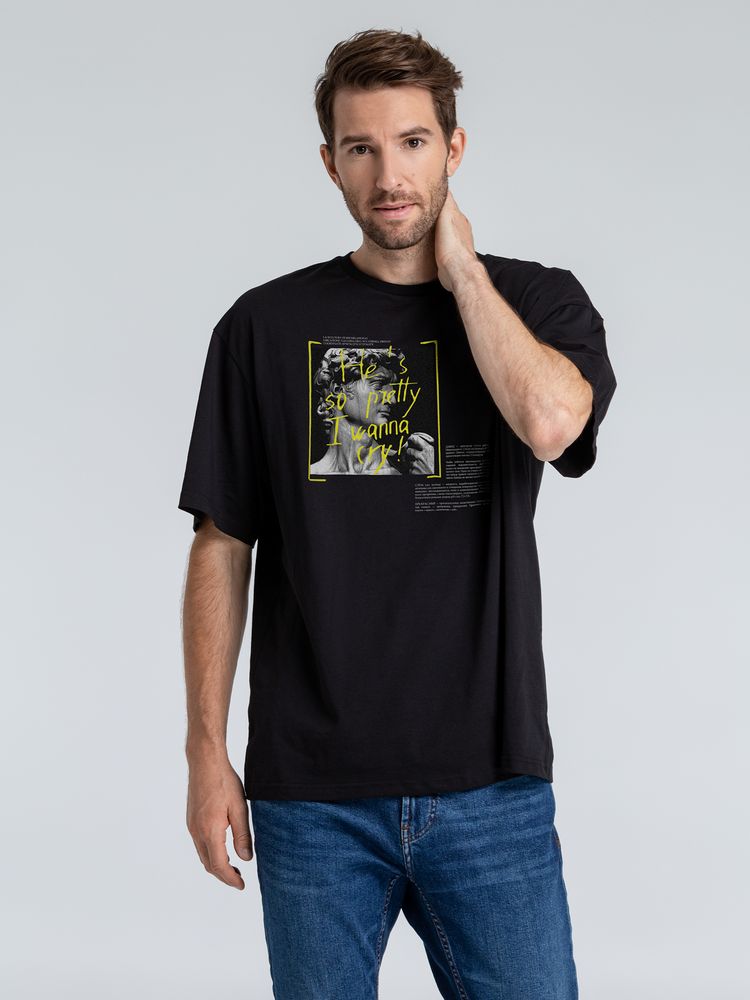 Футболка оверсайз «He is So Pretty. Давид» с логотипом Соль | Print Logo
