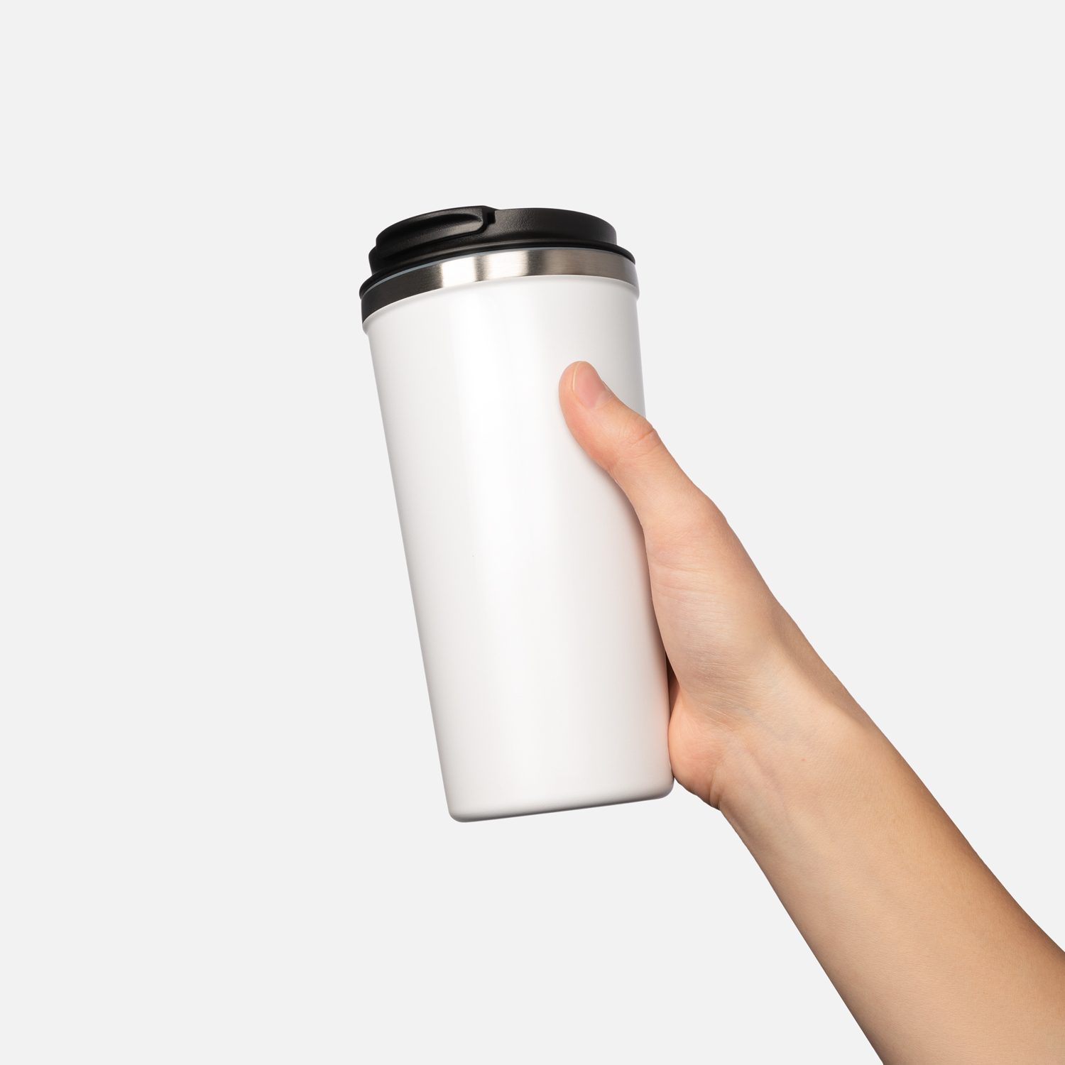 Термокружка вакуумная Палермо, белая, гладкое покрытие