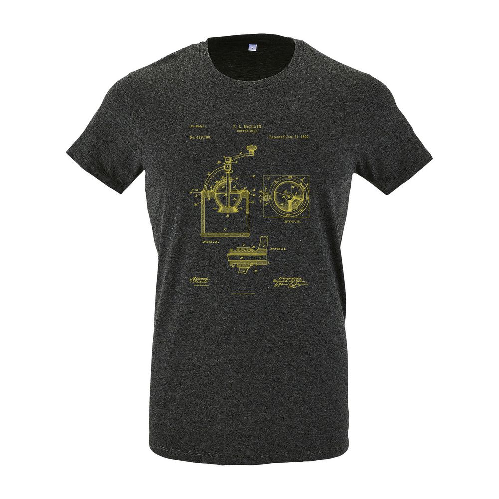 Футболка приталенная Old Patents. Coffee Mill — пример нанесения логотипа (CoolColor) | Print Logo