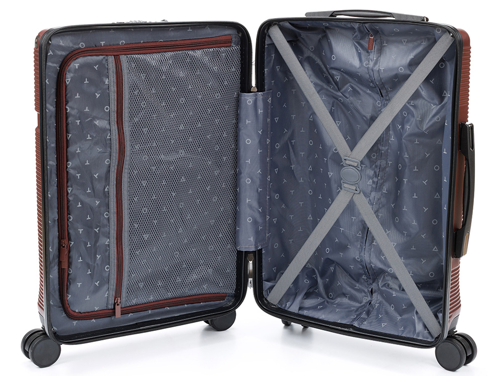 Чемодан TORBER ОНЕГА, бордовый, ABS-пластик, 59,5 х 39,5 х 24 см, 46 л