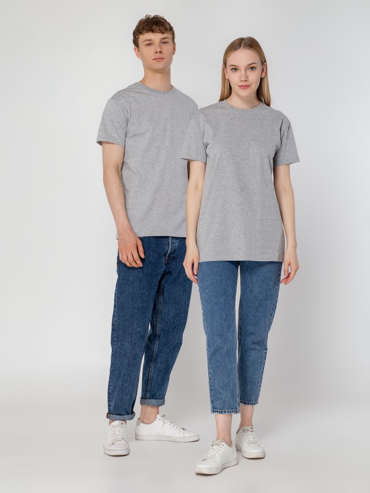 Футболка унисекс T-bolka 160, серый меланж, размер M