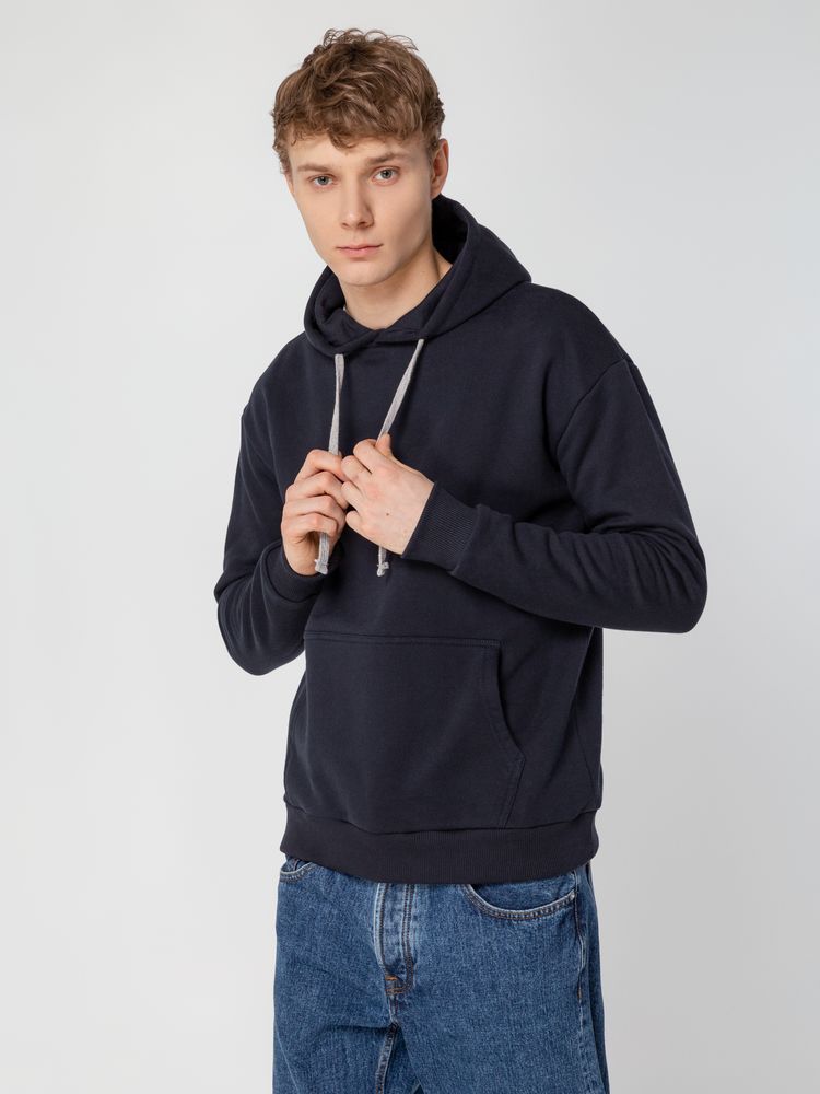 Толстовка с капюшоном Unit Kirenga Heavy темно-синяя, размер 4XL