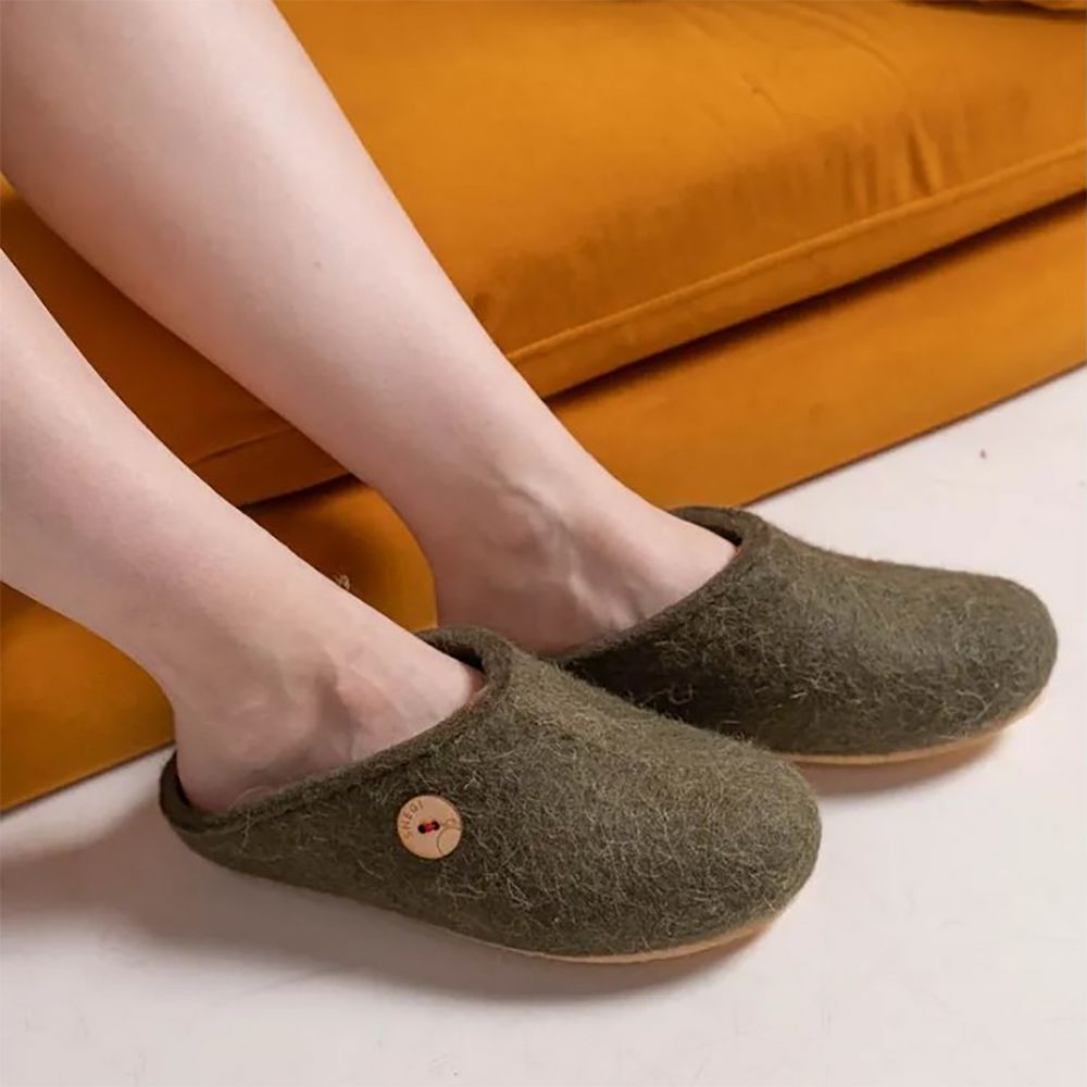 Домашние валенки Step, зеленые (олива), размер 44