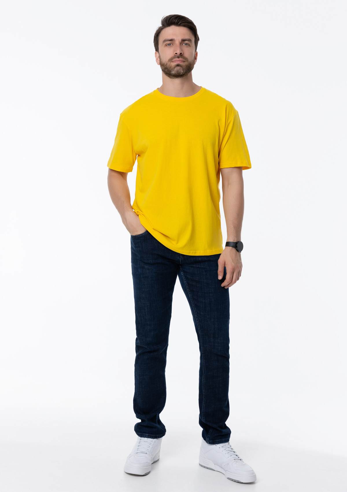 Футболка унисекс без бокового шва STAN хлопок 160, 02, Жёлтый,  (12/1)  (48/M)