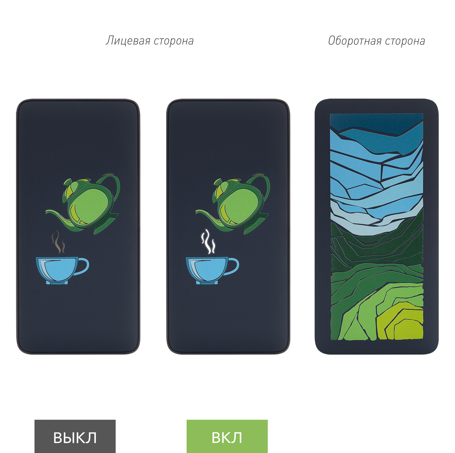 Внешний аккумулятор с подсветкой Анкор Плюс PD (Ancor PD Plus) 10000 mAh, синий