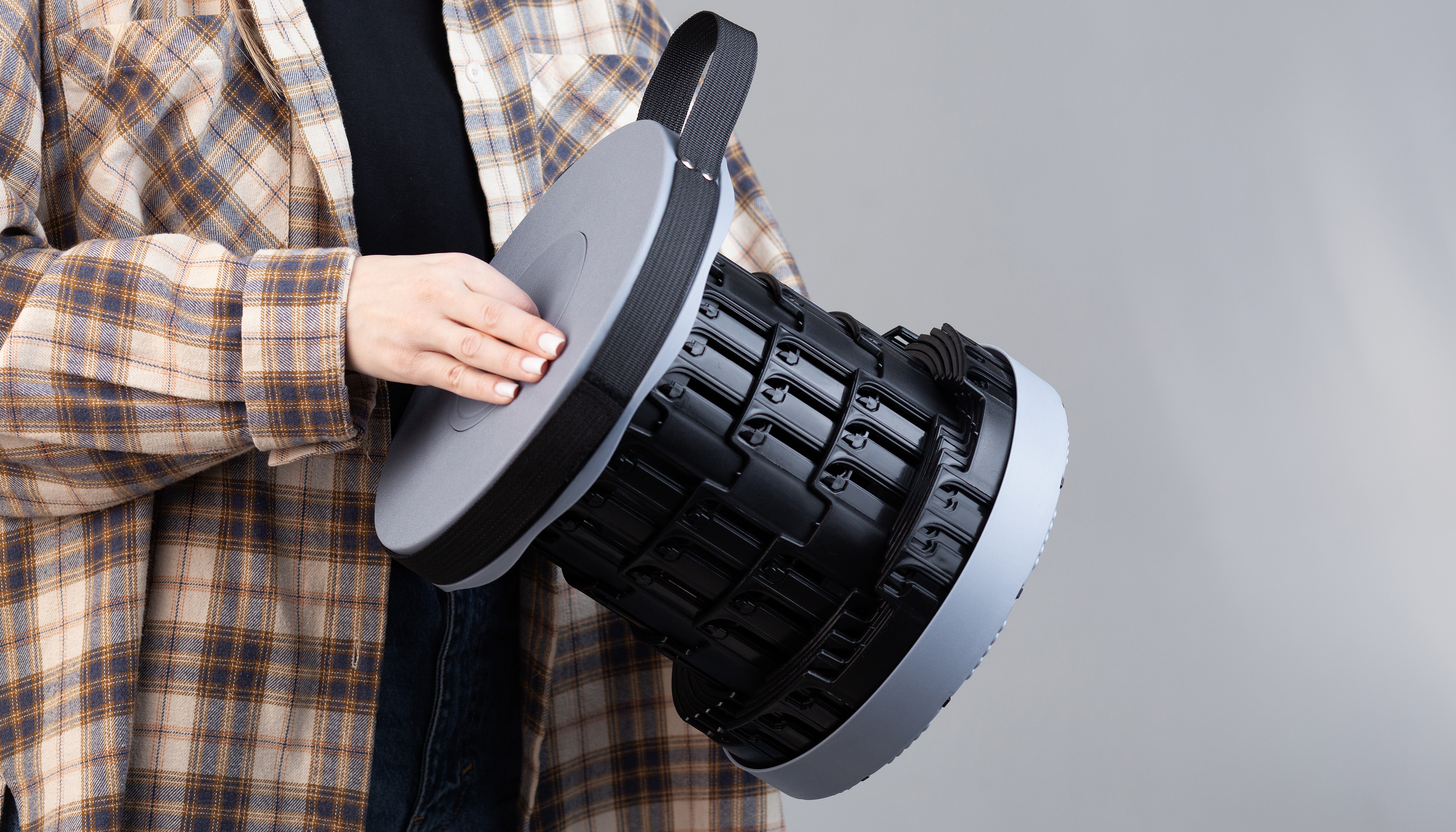 Телескопический стул "Tourist", серый с черным