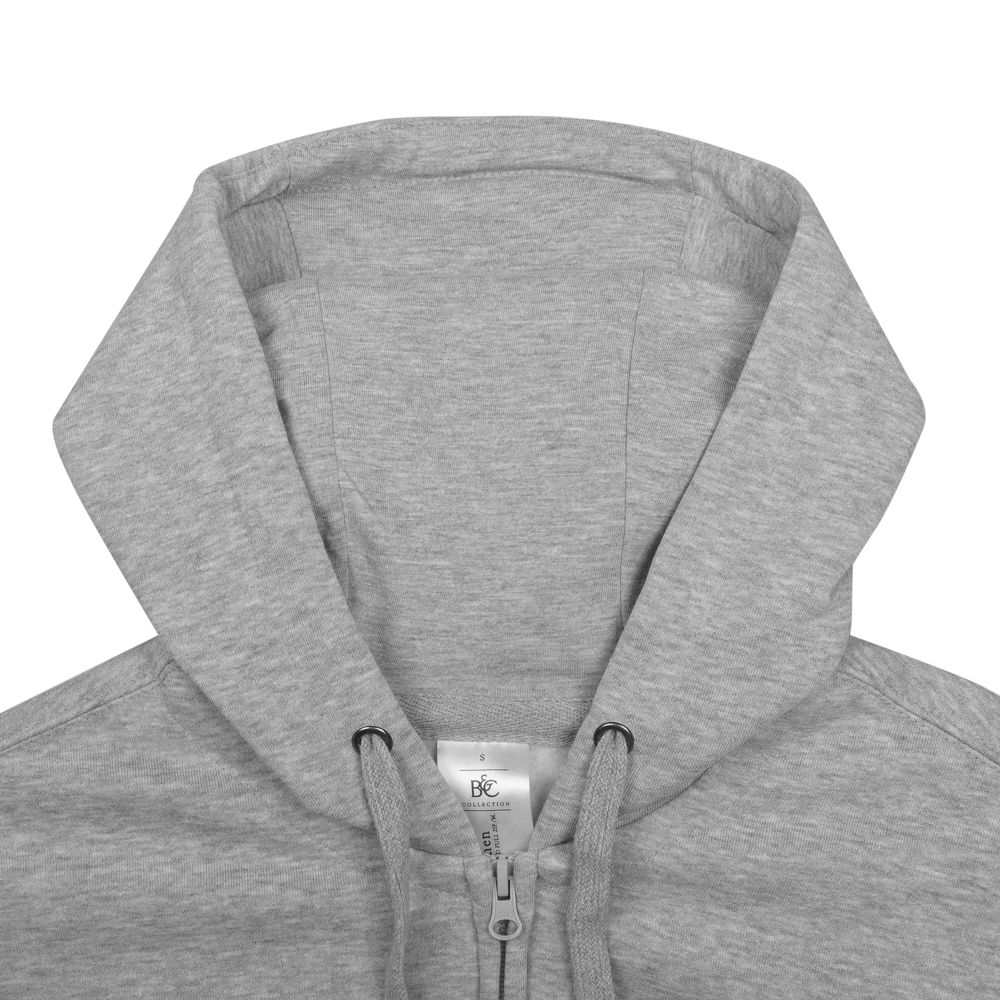 Толстовка мужская Hooded Full Zip серый меланж фото на сайте Print Logo.