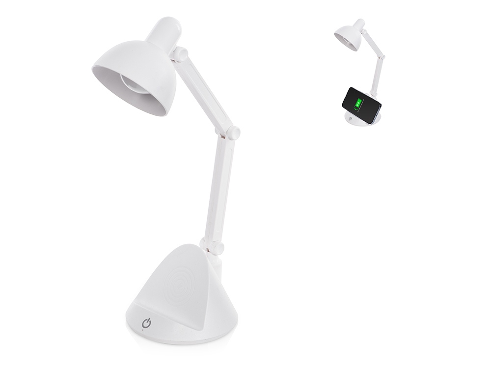 Настольный светильник с функцией беспроводной зарядки Bendy с логотипом Evolt | Print Logo