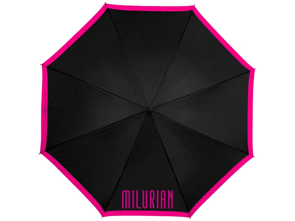 Зонт-трость Kris 23 полуавтомат, черный/фуксия
