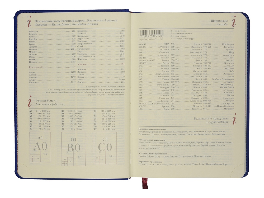 Ежедневник недатированный А5 Velvet Index (синий)