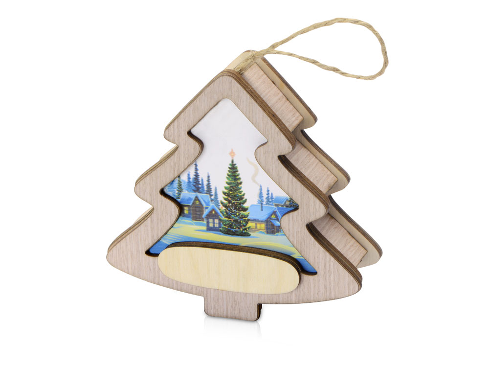 Новогодняя подвеска с подсветкой Ёлочка с логотипом  | Print Logo