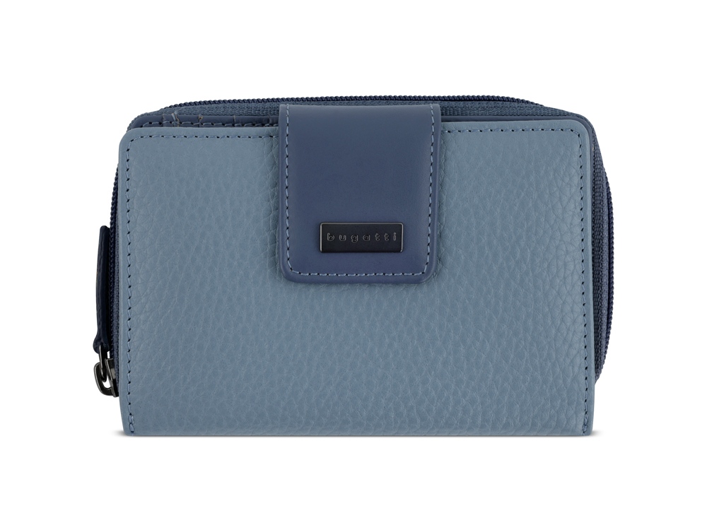 Кошелёк женский BUGATTI СИНА | SINA, голубой, воловья кожа/полиэстер, 13,7х3х9,5 см