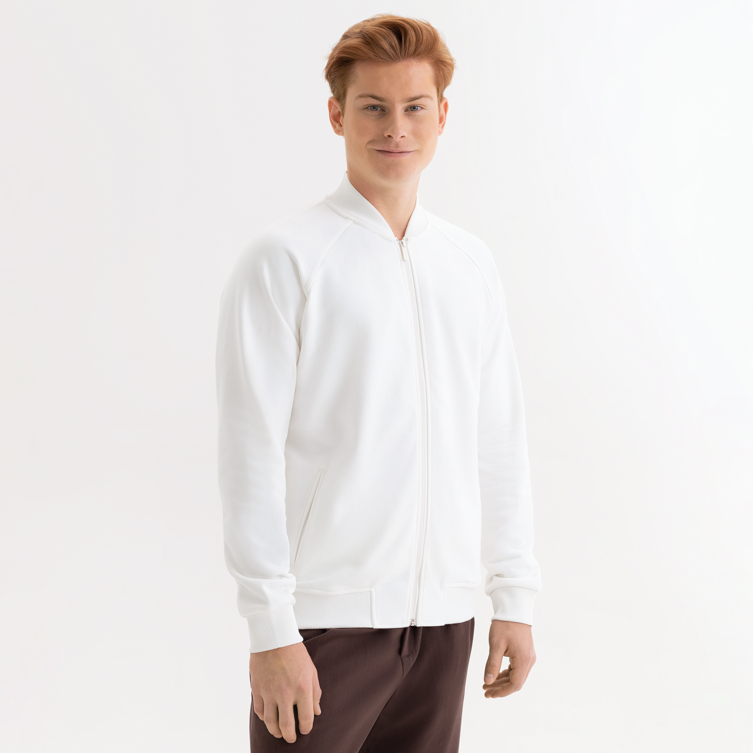 Толстовка на молнии, унисекс Торрес (Torres) белая, размер L