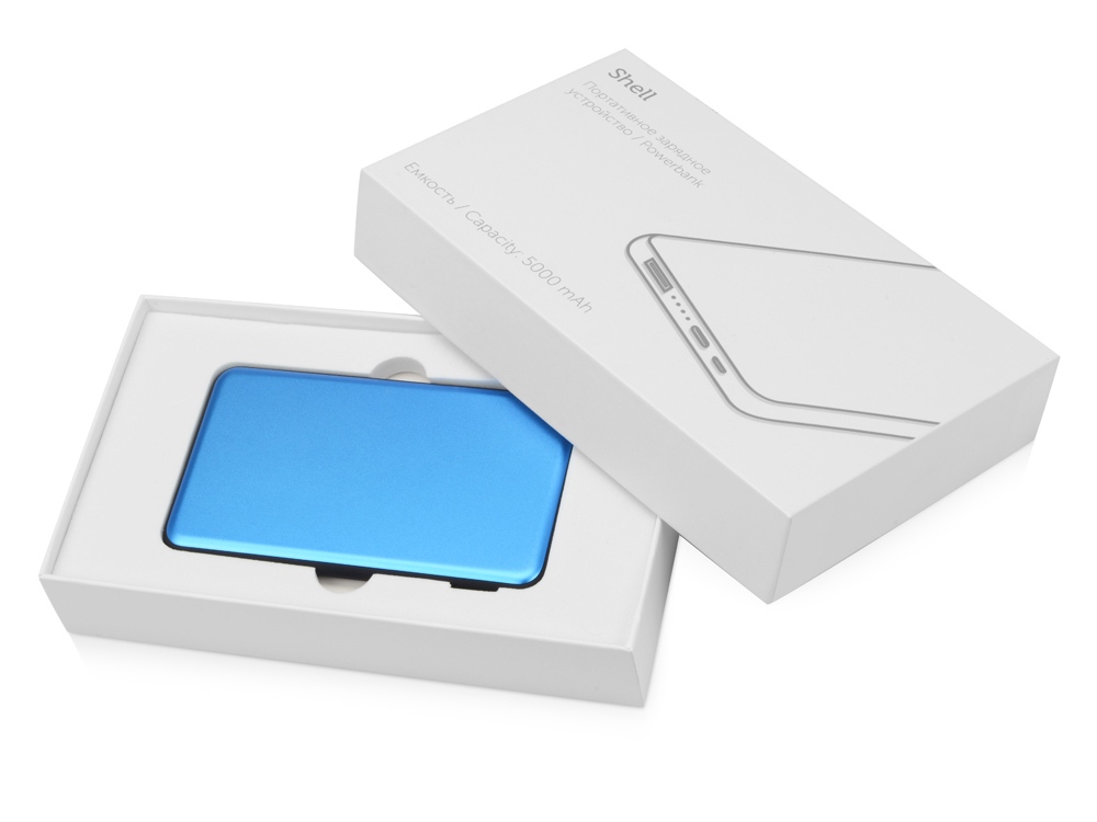 Портативное зарядное устройство Shell, 5000 mAh, синий