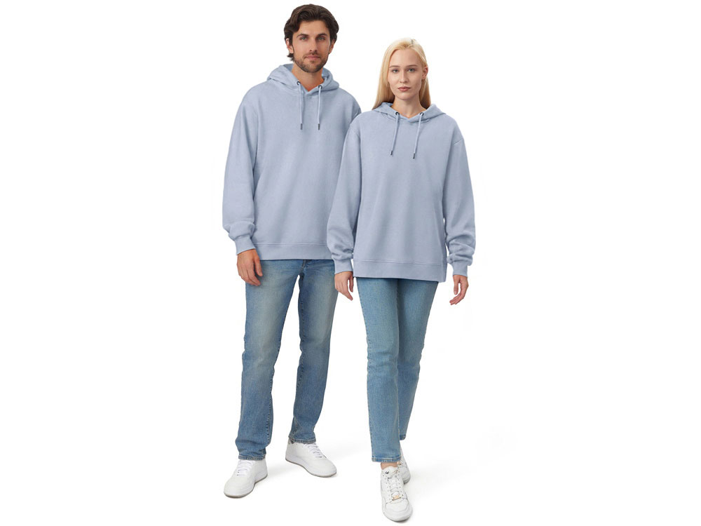 Толстовка с капюшоном оверсайз Lisbon унисекс, небесно-голубой