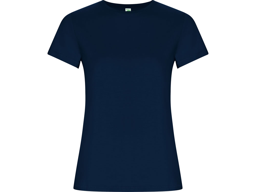 Футболка из органического хлопка Golden Woman женская с логотипом Roly | Print Logo