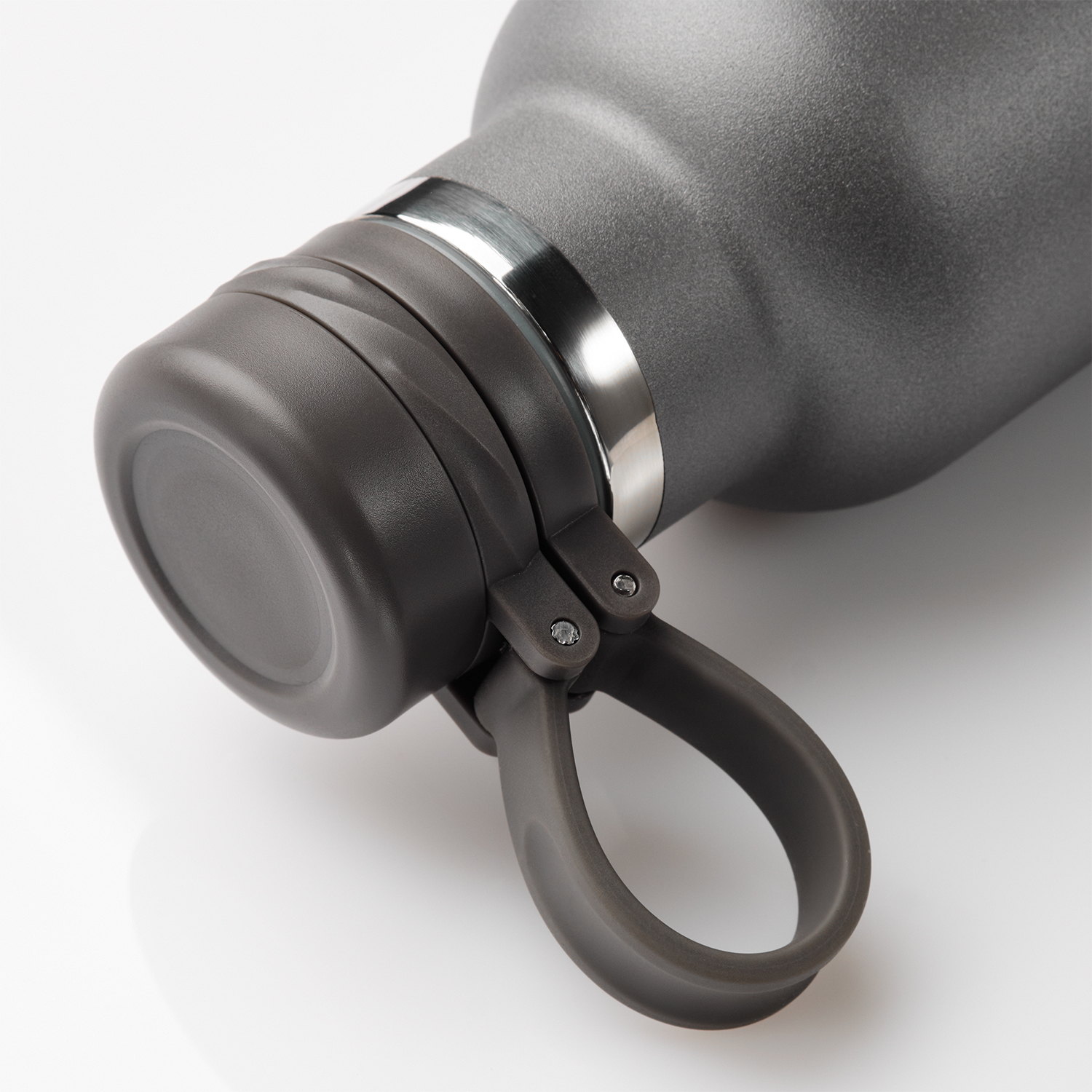 Термобутылка вакуумная герметичная Модена (Modena), черная — пример нанесения логотипа (Portobello Термокружки) | Print Logo