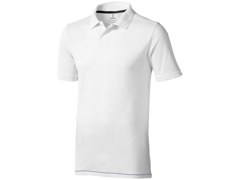 Calgary мужская футболка-поло с коротким рукавом, белый/темно-синий