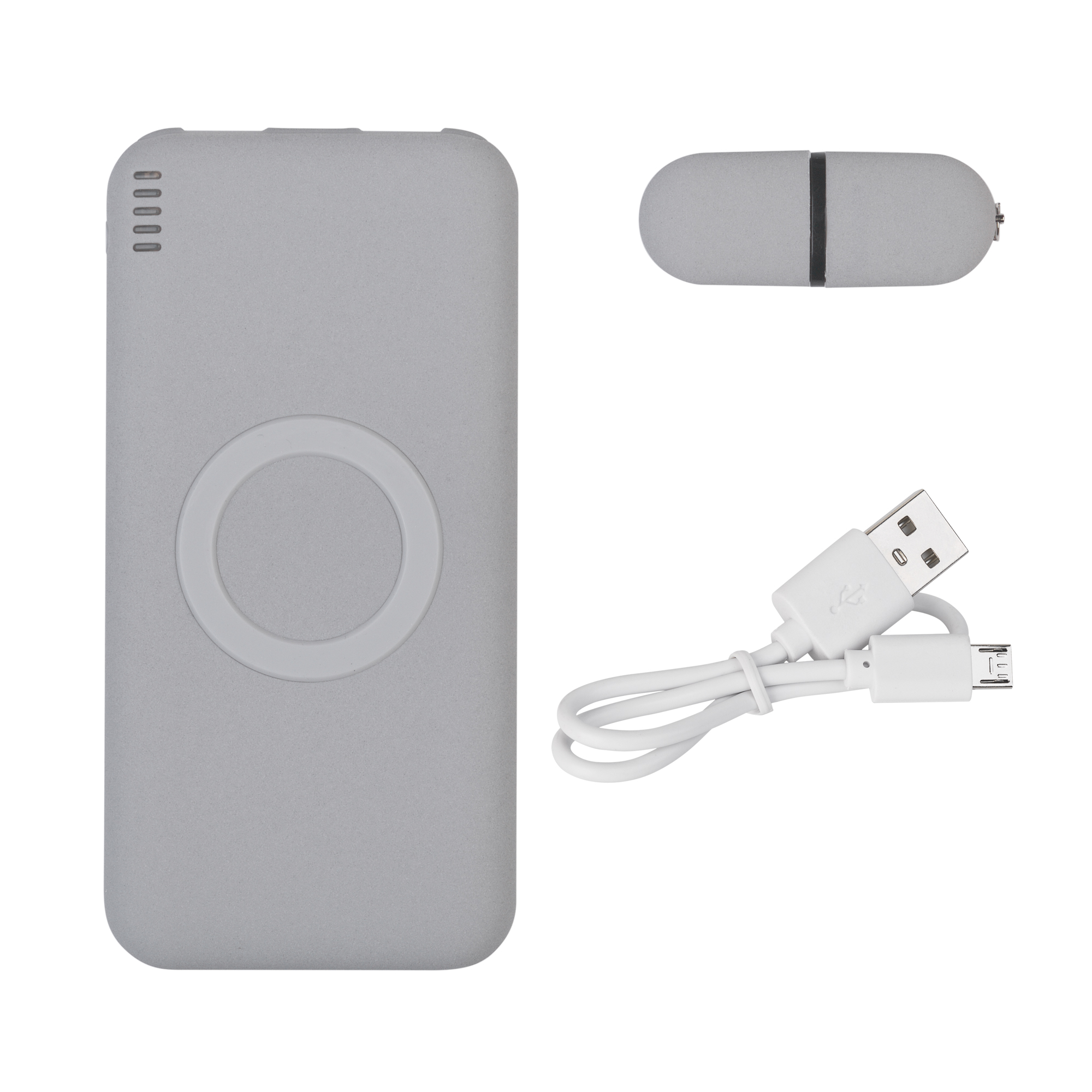 Набор "Камень" на 2 предмета, 8000 mAh /16Gb, с покрытием soft grip фото на сайте Print Logo.