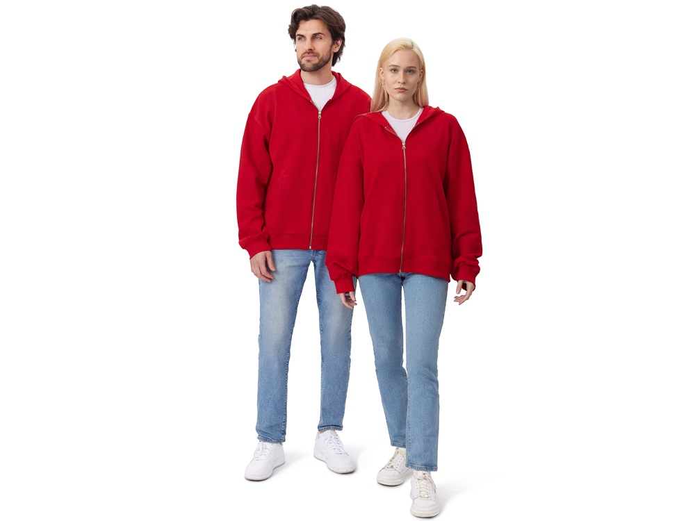 Толстовка оверсайз с капюшоном на молнии Monaco, красный