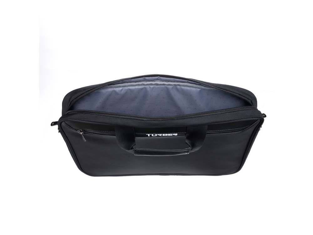 Сумка для ноутбука TORBER ВОЯЖ 15.6'', чёрный, нейлон/микрофибра, 43 х 5 х 29 см, 6л