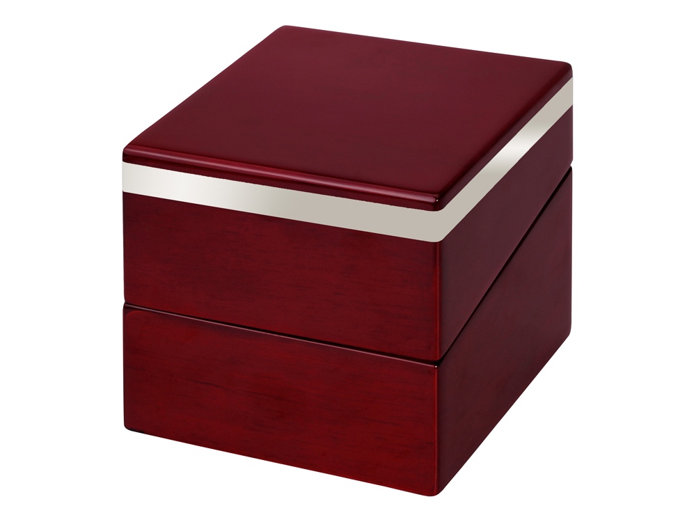 Часы настольные Род-Айленд, красное дерево/серебристый