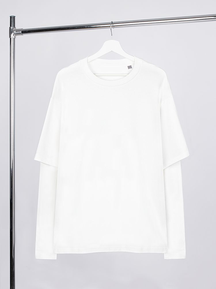 Футболка оверсайз с двойным рукавом Kosmos с логотипом Manevr | Print Logo