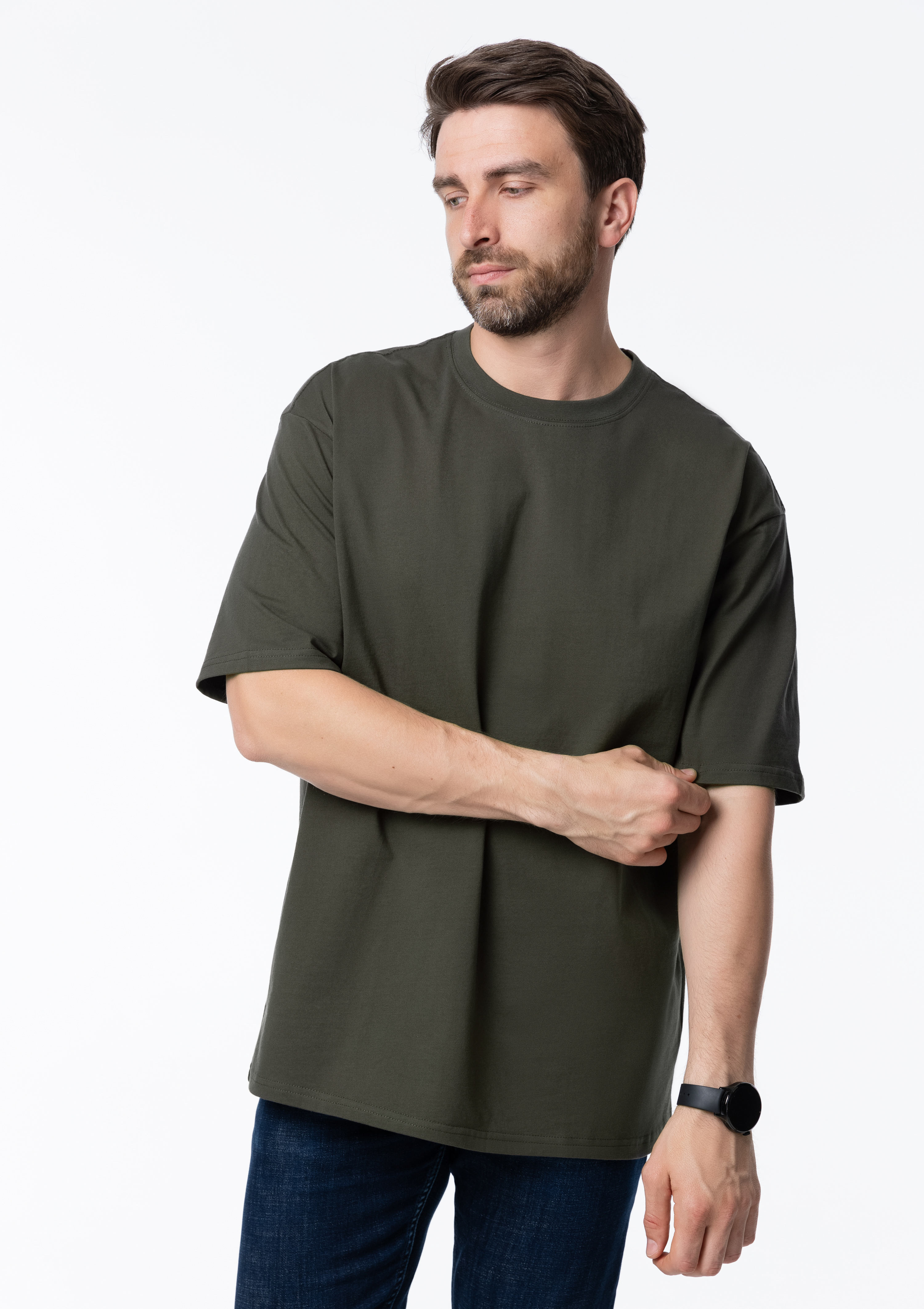 Футболка унисекс оверсайз STAN хлопок 240, 56, Оливковый хаки,  (36)  (44/XS)