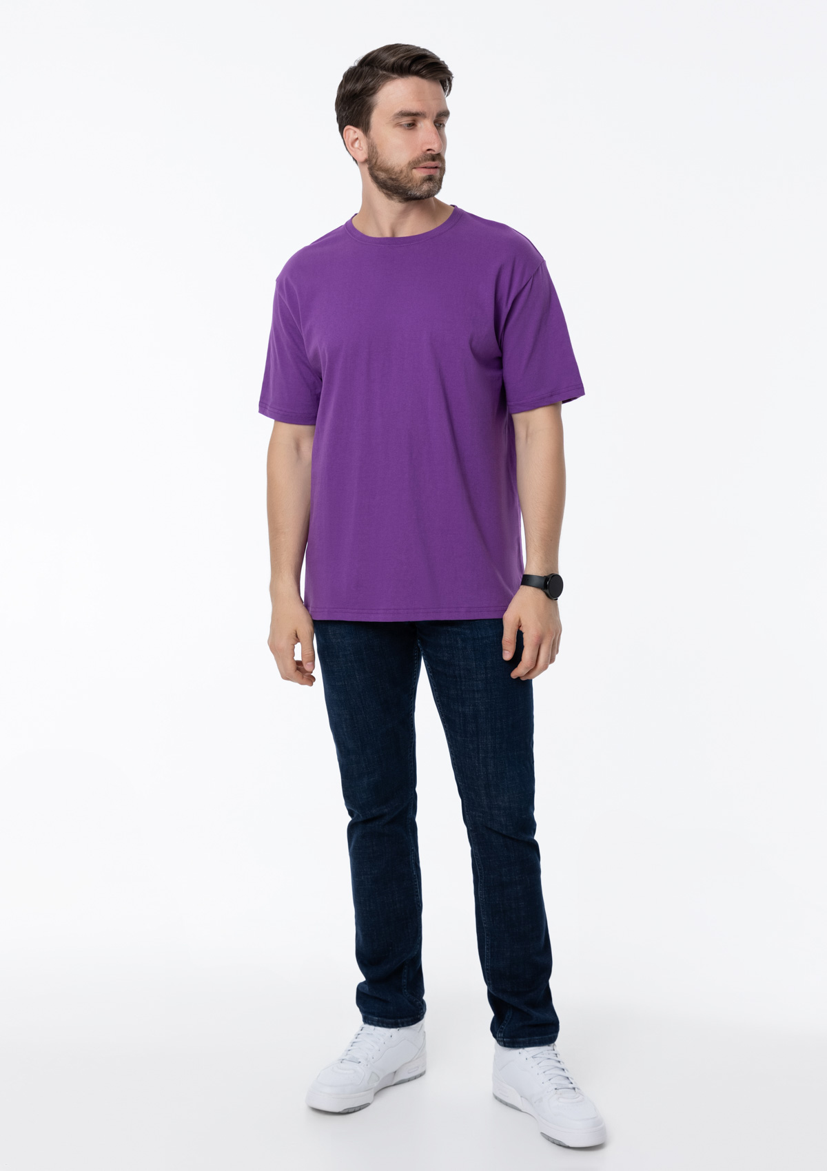Футболка унисекс без бокового шва STAN хлопок 160, 02, Фиолетовый,  (94)  (48/M)