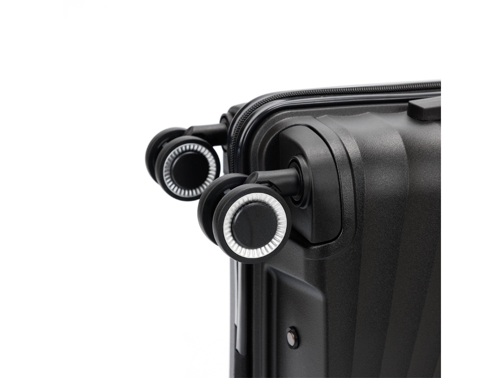 Чемодан TORBER НЕВО, чёрный, полипропилен, 40 х 25 х 55 см, 32 л