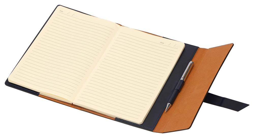 Бизнес-блокнот А5 с клапаном Fabrizio с ручкой с логотипом  | Print Logo