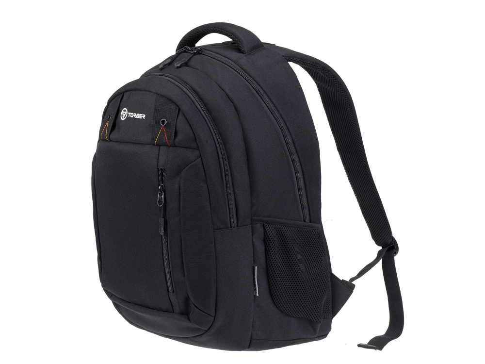 Рюкзак TORBER КЛАСС, черный, полиэстер 900D, 45 x 32 x 16 см